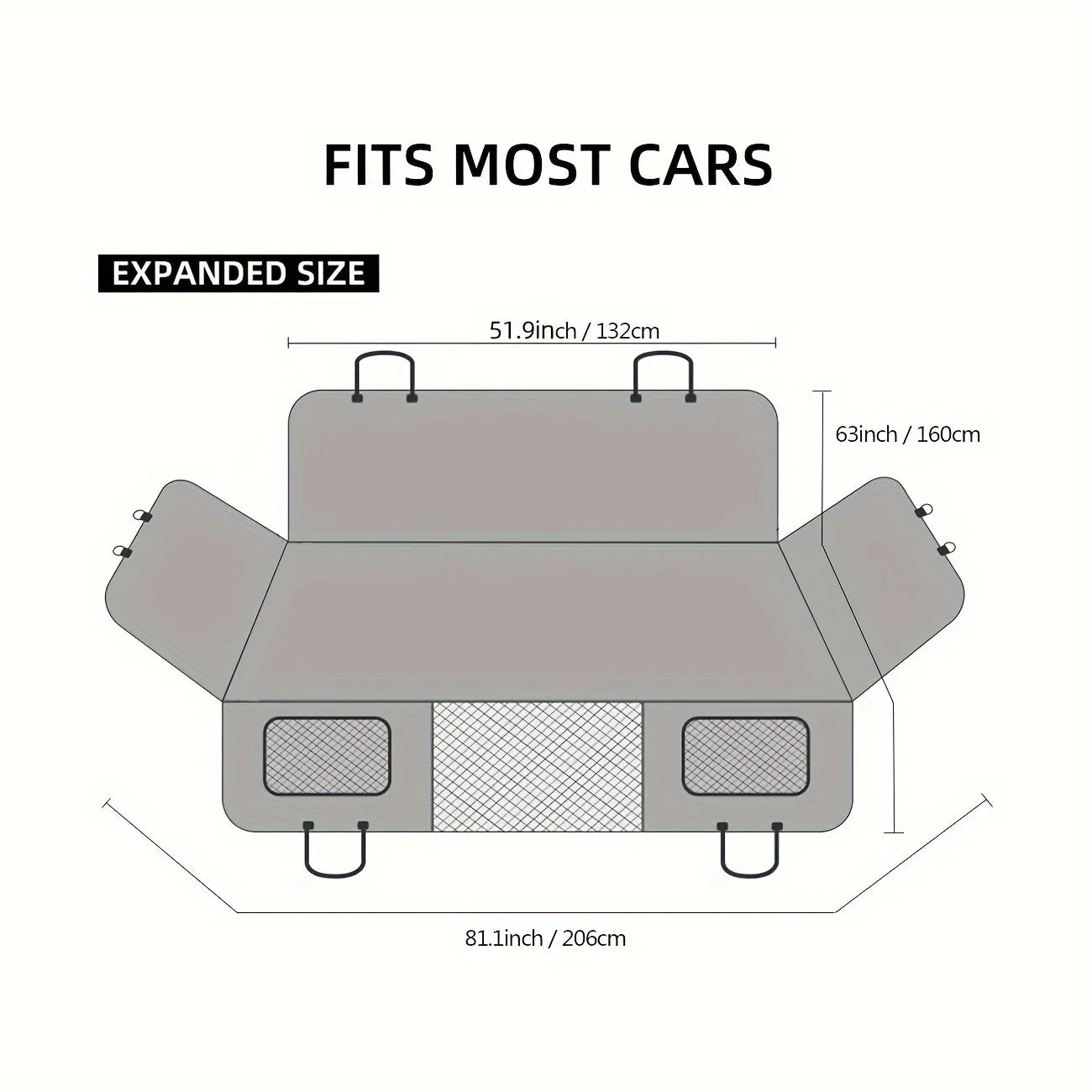 The Waghaul Cover dimensions — 51.9 x 63 inches, expands to 81.1 inches with side flaps
